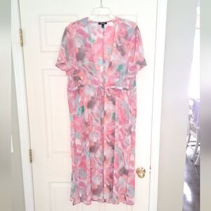 Torrid watercolor kimono beach cover up colorful dress. Size 0/L.